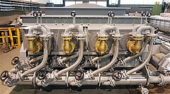 Preheater with thermal oil connections